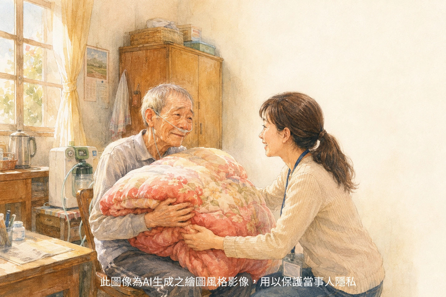 【一床冬被，讓他知道自己並不孤單】一位肺部疾病伯伯的故事 